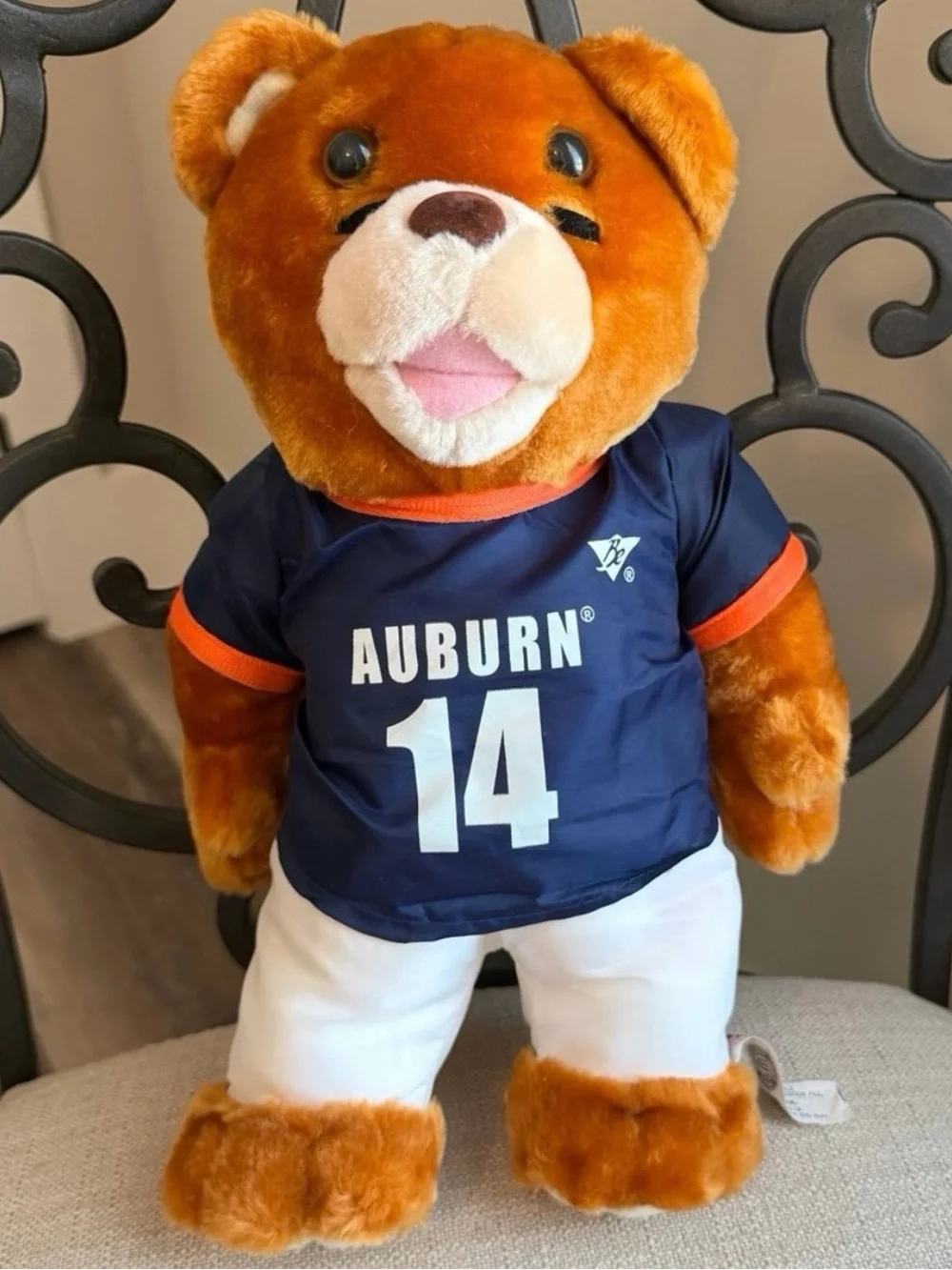 Vintage Auburn Tigers Teddy Bear Plush #14 Officially Licensed NCAA Collectible